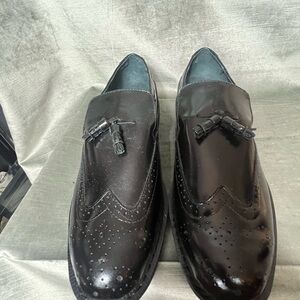 #8006. Executive Imperial Men's Wingtip Slip-On Black Shoes w/Tassels. Size 13